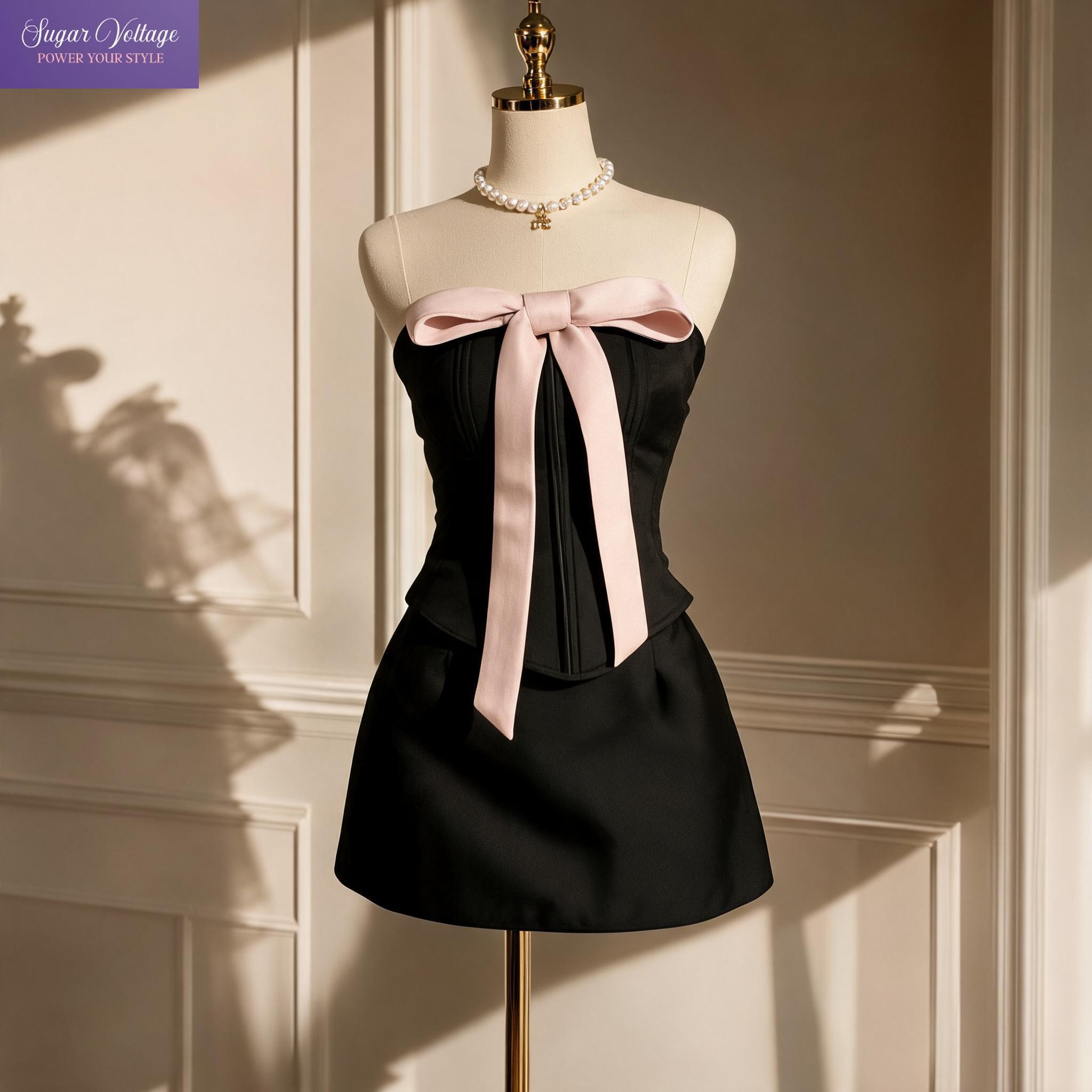 Corset Top Boned - Корейский модный сексуальный комплект из двух