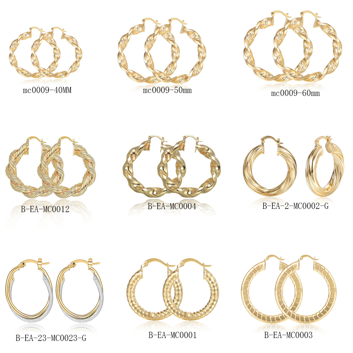 Women'S Fashion Website - 9 пар, позолоченные медные круглые серьги-кольца,