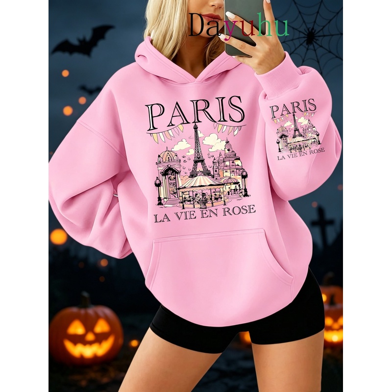 Women'S Fashion Paris - Оверсайз-худи в уличном стиле с принтом