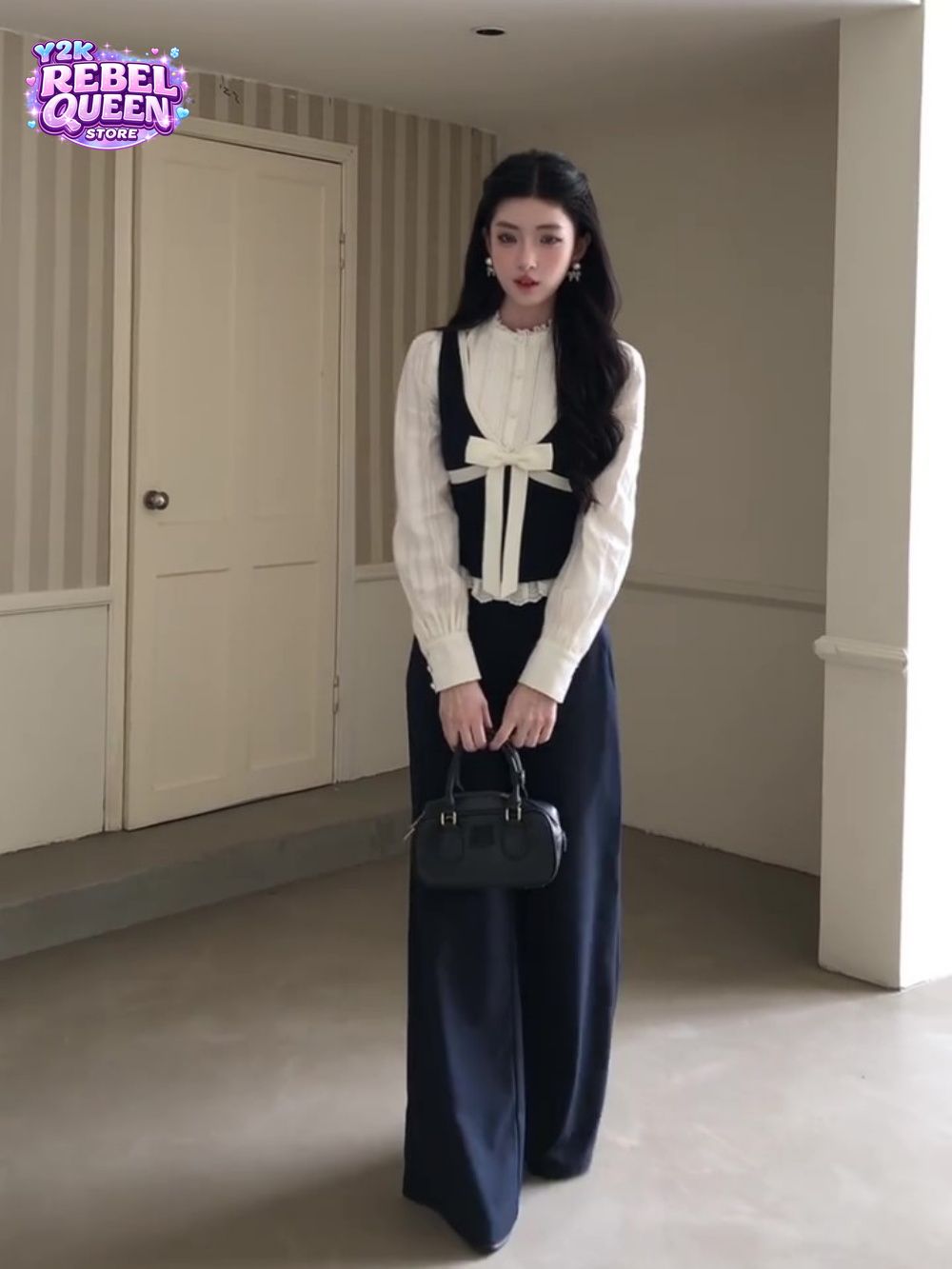 Puff Sleeve Blouse - Элегантный британский комплект из трех предметов
