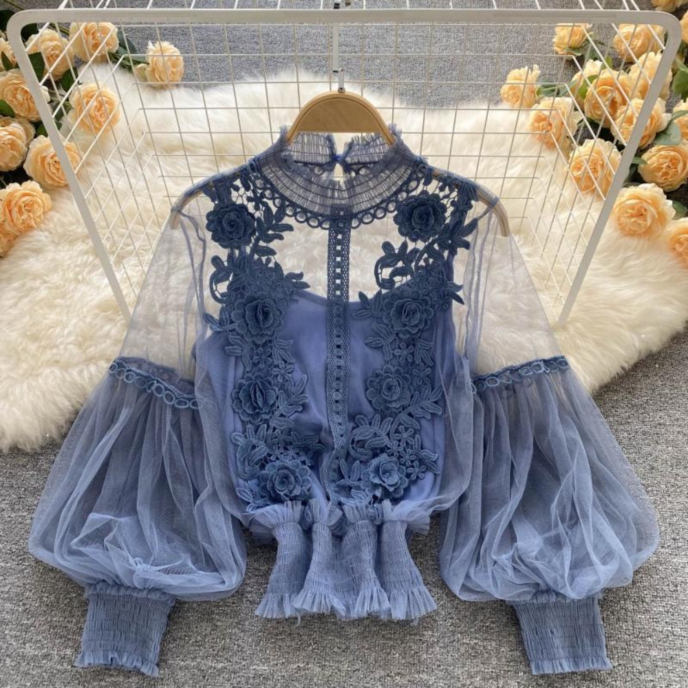 2 шт./компл., кружевная пышная – обзор и цена Puff Sleeve Blouse