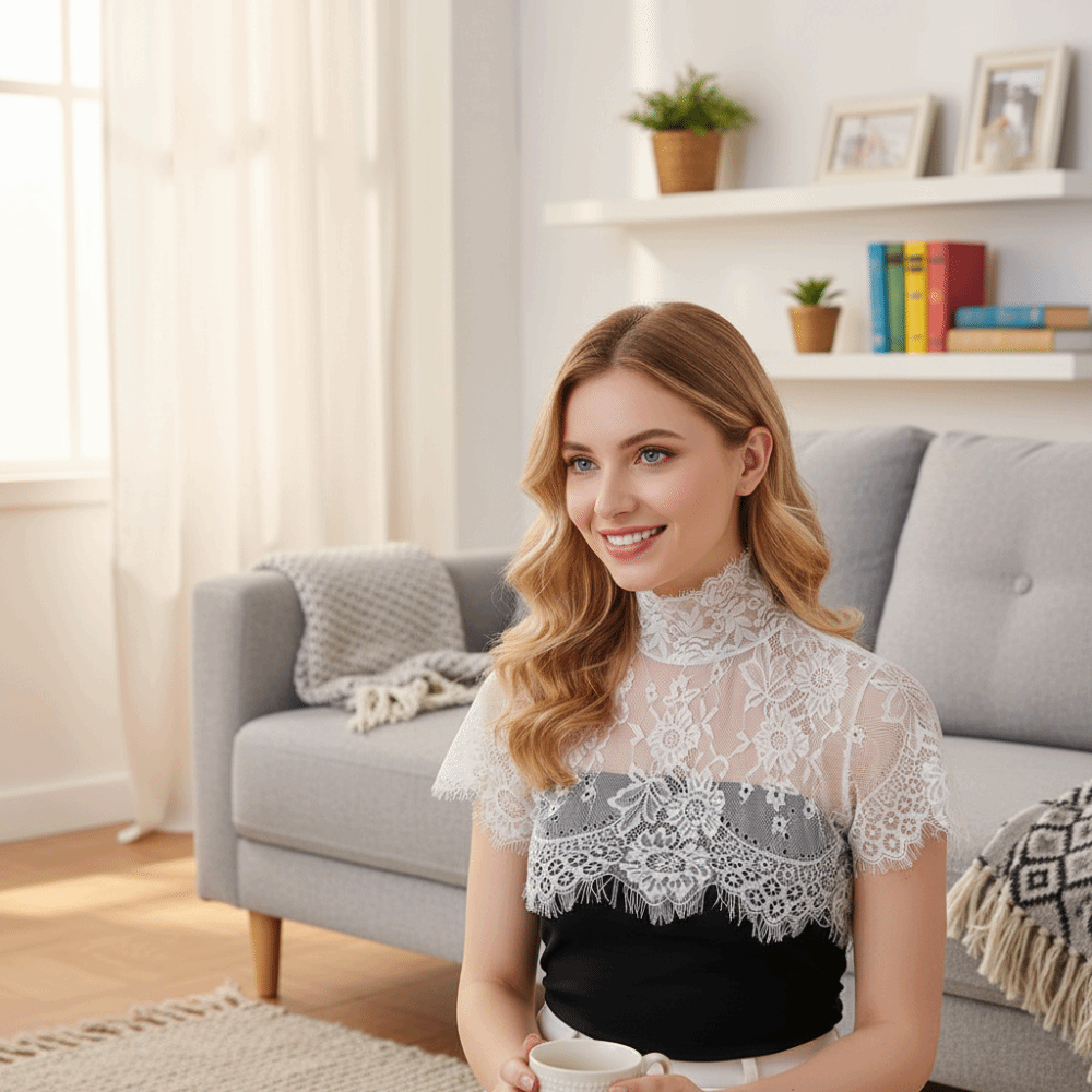 Съемный воротник-шарф из шифон – обзор и цена Wrap Blouse Chiffon