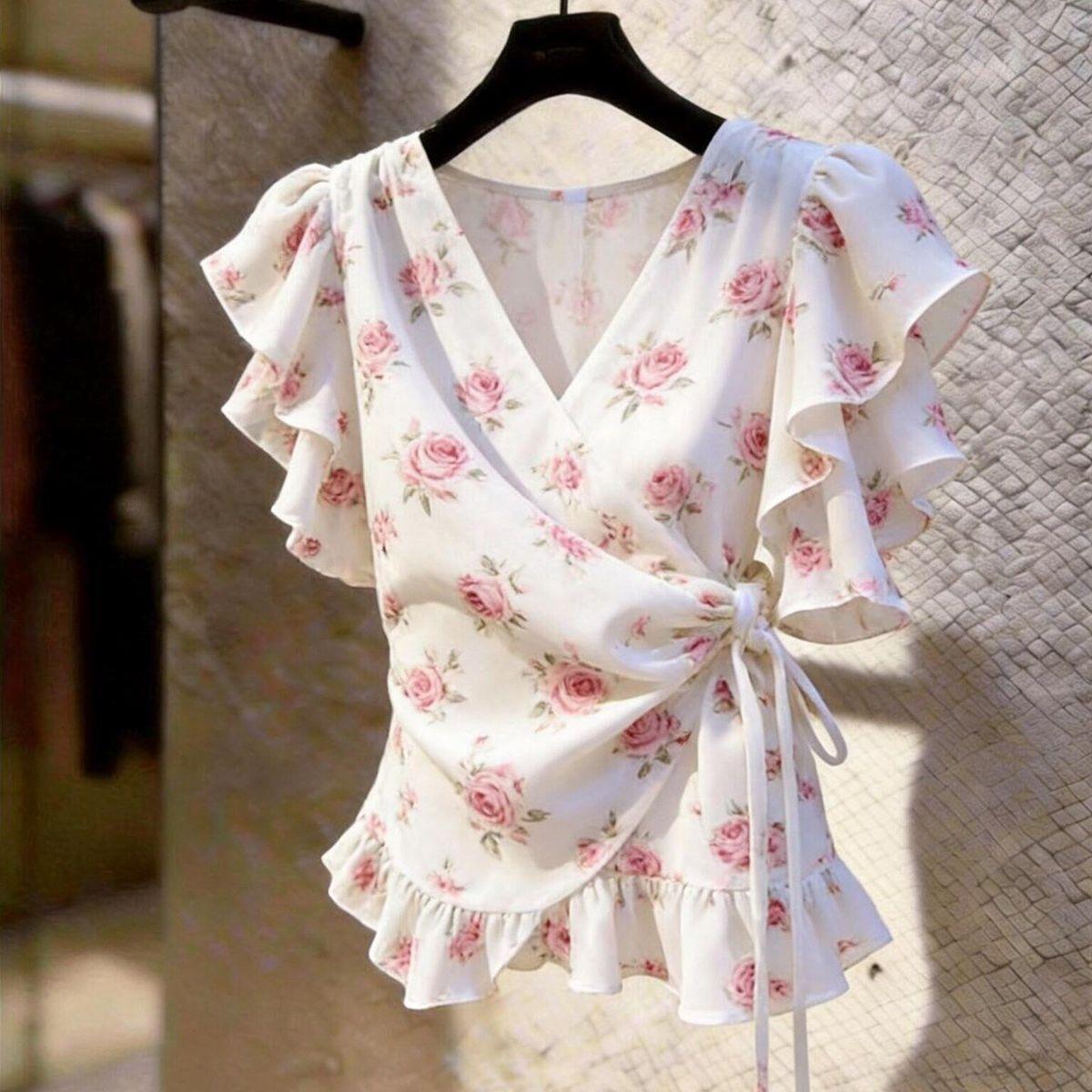 Женская блузка с V-образным вы – обзор и цена Wrap Blouse Chiffon