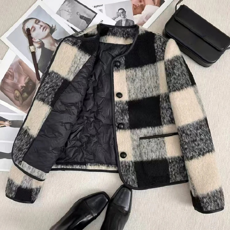 Модное клетчатое толстое корот – обзор и цена Women'S Fashion Quilted Jacket