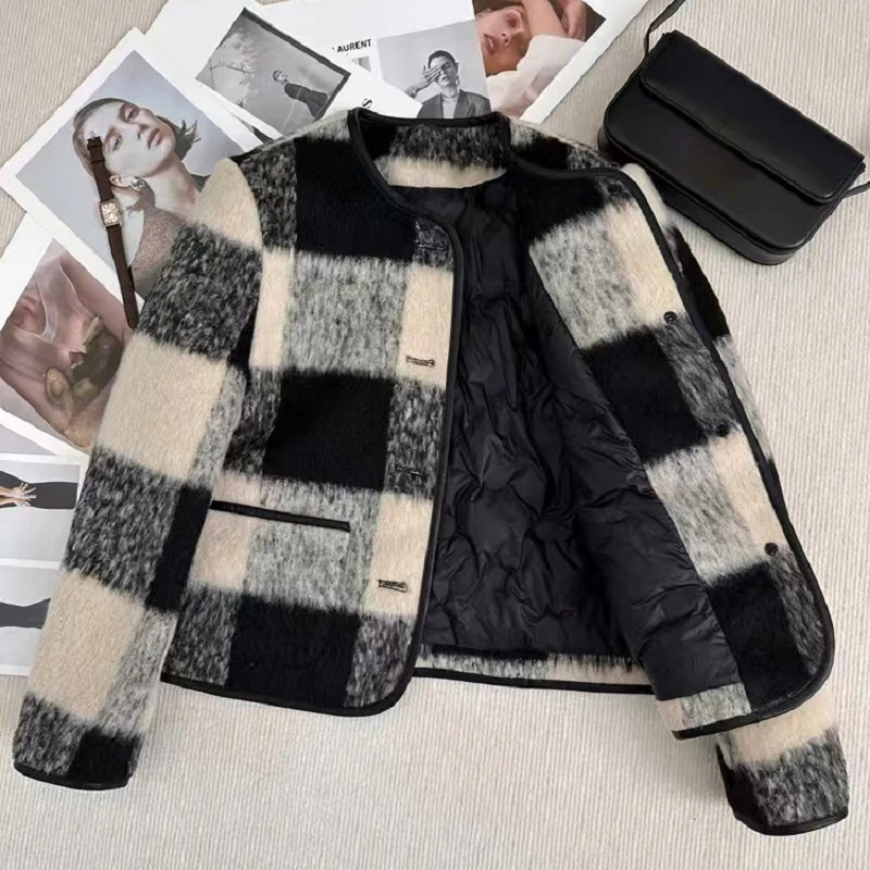Модное клетчатое толстое корот – обзор и цена Women'S Fashion Quilted Jacket