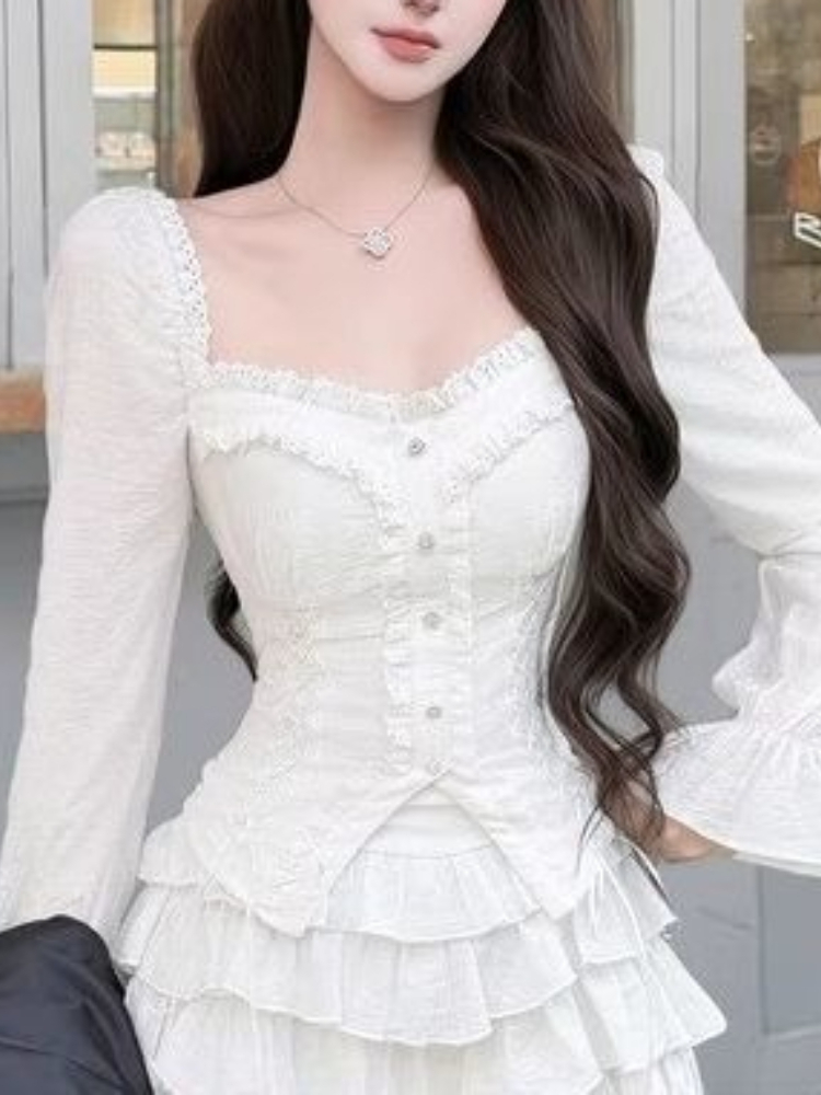Элегантный французский комплек – обзор и цена Puff Sleeve Blouse